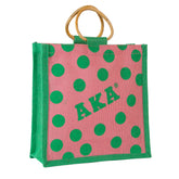 Alpha Kappa Alpha Mini Polka Dot Jute Bag
